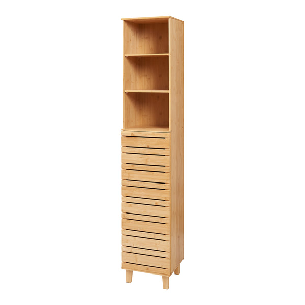 Meuble colonne de salle de bain Epind bambou 180 x 33 x 30 cm naturel [en.casa]