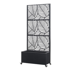 Cloison Surnskoki avec jardinière Acier Noir [casa.pro]