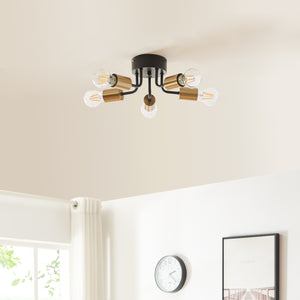 Plafonnier Barrow Noir/Or [lux.pro]