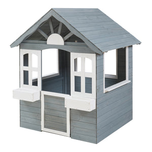 Maison de jeu pour enfants Vesa 138x120x102 cm Bois de sapin Gris [casa.pro]