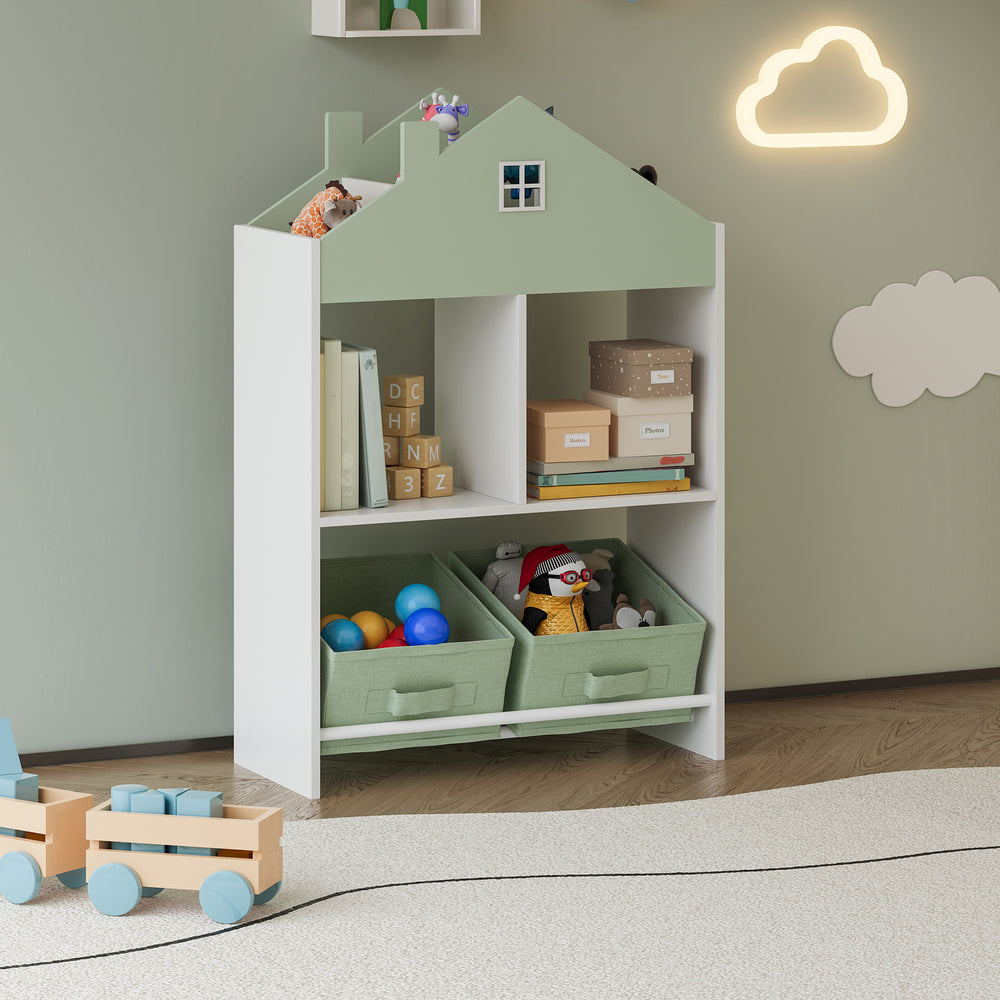 Étagère pour enfants Vipsali 90x60x27 cm vert menthe/blanc [en.casa] - premiumXL