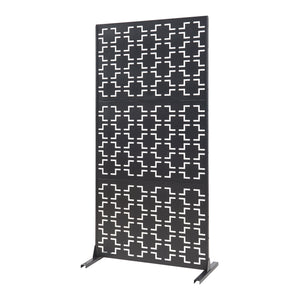 Cloison de séparation Aaskis acier 200 x 100 x 50 cm noir casa.pro 
