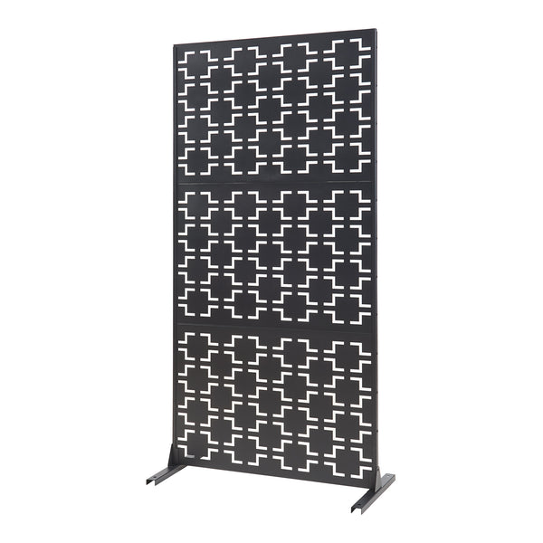 Cloison de séparation Aaskis acier 200 x 100 x 50 cm noir casa.pro 