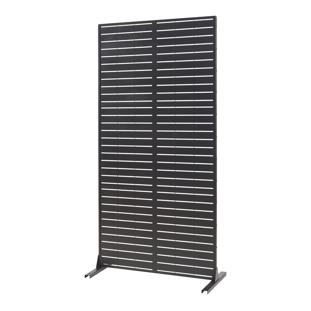 Indoor Trennwand Trolu Stahl 200x100x50 cm Schwarz [casa.pro] - premiumXL