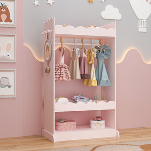 Porte-manteau pour enfants Vestnes avec miroir 115x63x38 cm Cotton Candy [en.casa]