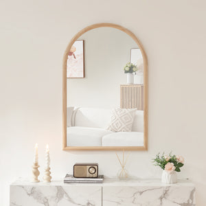 Miroir mural Podena 90x60 cm Naturel [en.casa]