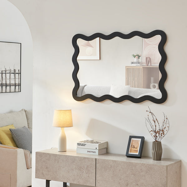 Miroir mural Koster 90x60 cm Noir [en.casa]