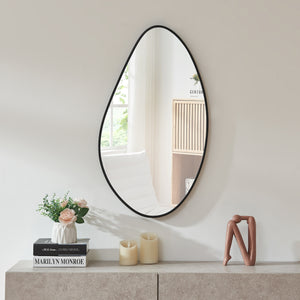Miroir mural Orland 82x46 cm Noir [en.casa]