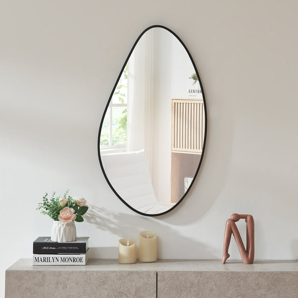 Miroir mural Orland 82x46 cm Noir [en.casa]