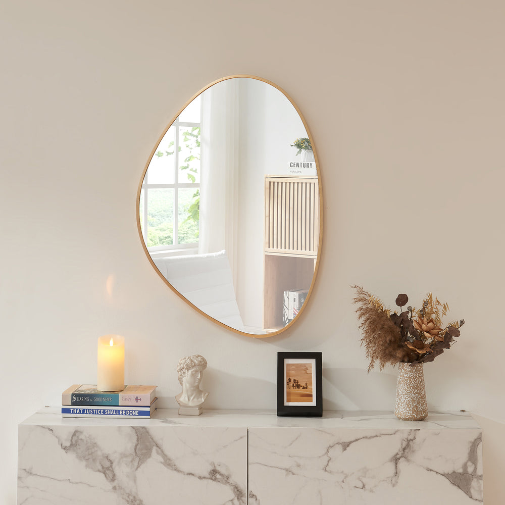 Miroir mural Lardkapihond 75x53 cm doré [en.casa] - premiumXL