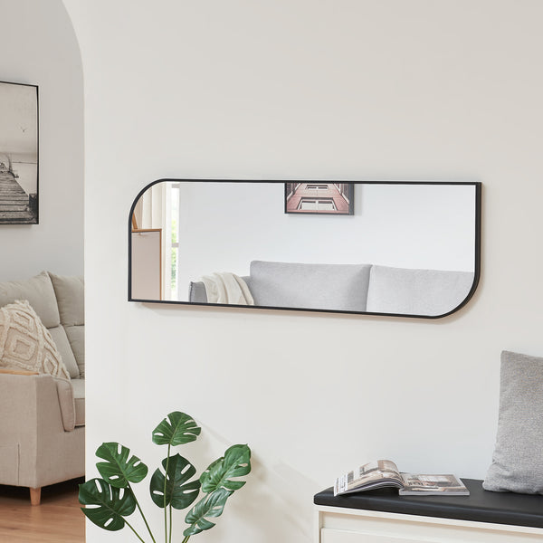 Miroir mural Tarvindak 120x40 cm Noir [en.casa]