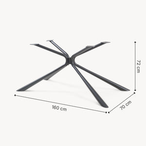 Structure de table Havosanlurg acier 160x70x72 cm noir [en.casa]