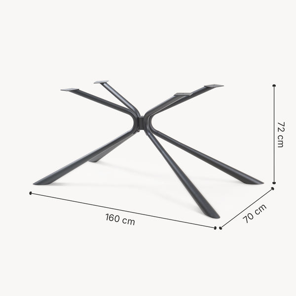 Structure de table Havosanlurg acier 160x70x72 cm noir [en.casa]