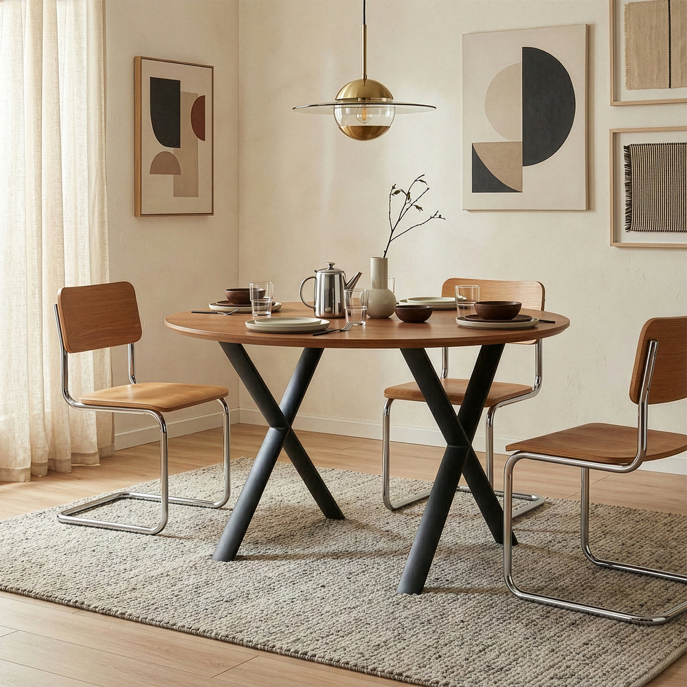 Structure de table Klixjö lot de 2 acier 72x70x10 cm noir [en.casa]