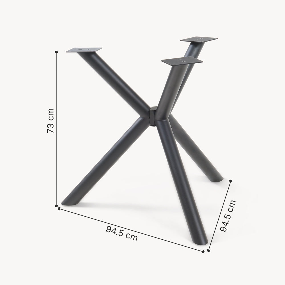 Tischgestell Viserinna Stahl 94,5x94,5x73 cm Schwarz [en.casa] - premiumXL