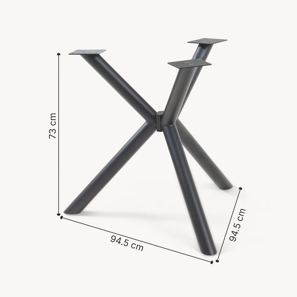 Structure de table Viserinna acier 94,5x94,5x73 cm noir [en.casa]