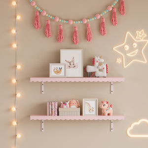 Lot de 2 étagères murales Vestnes 80 x 17 x 4 cm rose [en.casa]
