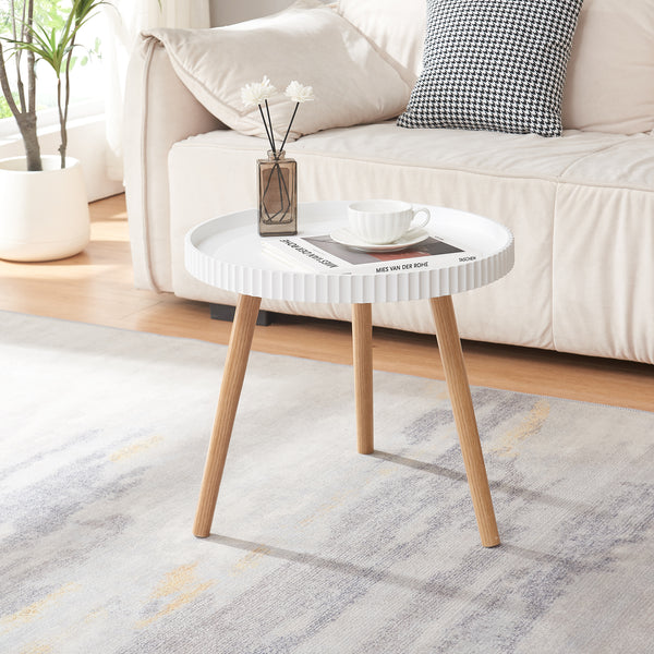 Table d'appoint Bongard Ø50x45 cm Blanc [en.casa]