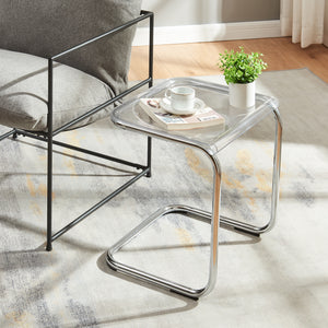 Table d'appoint Brosa 44x37x48 cm Transparent [en.casa]