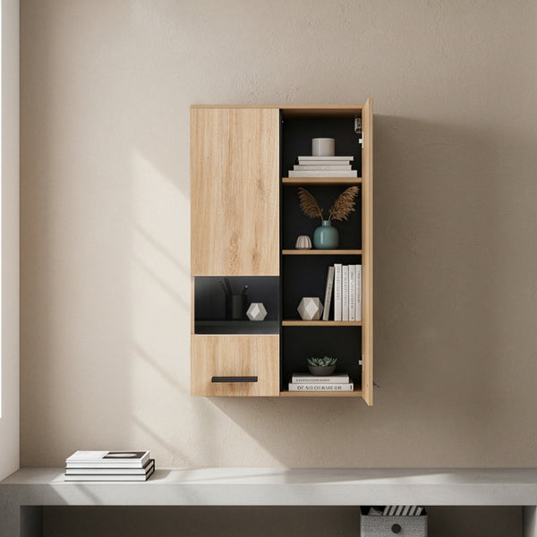 Armoire murale Noppen 98 x 60 x 35 cm effet chêne [en.casa]