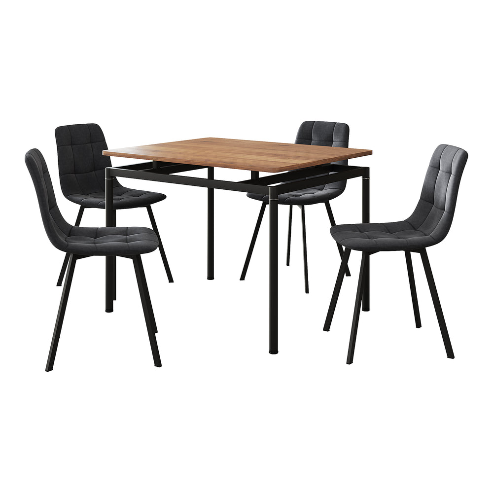 Groupe de repas Hemnes 5 pièces aspect chêne/gris foncé [en.casa]