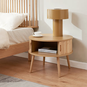 Table de chevet Nordkapp II 45 x 60 cm naturel [en.casa]