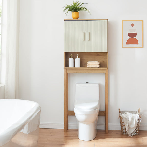 Meuble WC Ferrersp 160 x 63 x 20 cm effet chêne sable naturel [en.casa]