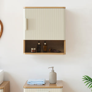 Armoire suspendue Ferrersp 50x45x24 cm aspect chêne / couleur sable [en.casa]