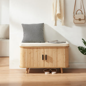 Banc à chaussures Tvedestrand bambou 50 x 80 x 40 cm naturel beige [en.casa]