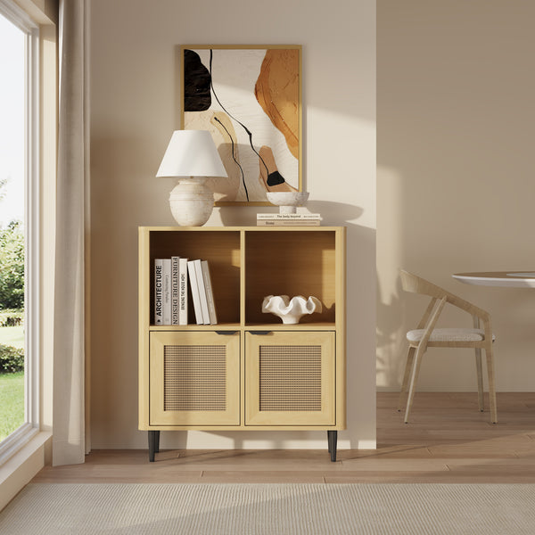 Commode Lukhomso 85 x 75 x 30 cm effet chêne [en.casa]