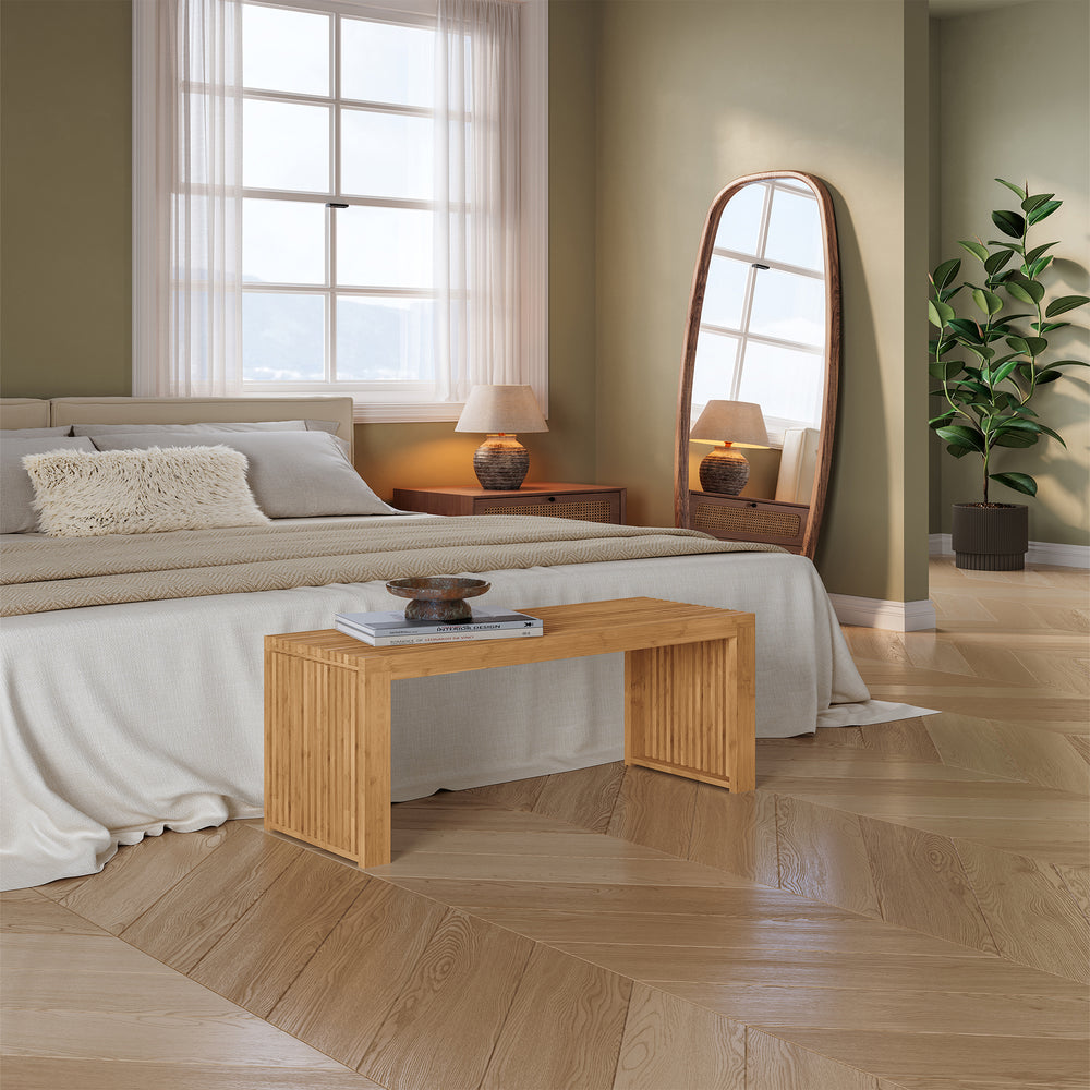 Banc à chaussures Korjad bambou 90 x 33 x 43 cm naturel [en.casa]