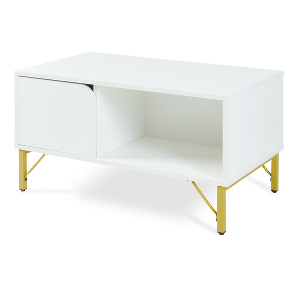 Table basse Reyri 80 x 45 x 42 cm blanc / doré