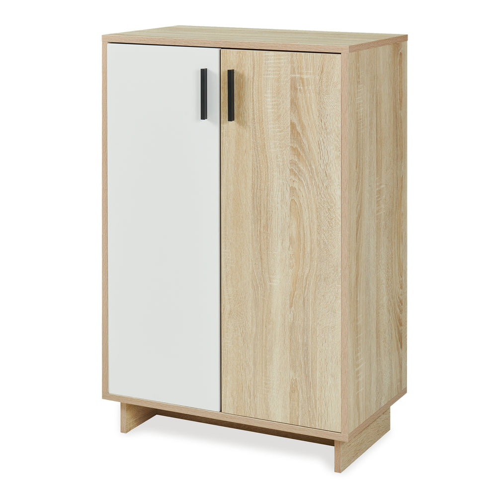 Armoire basse Kenta 90 x 60 x 35 cm effet chêne sonoma blanc [en.casa]