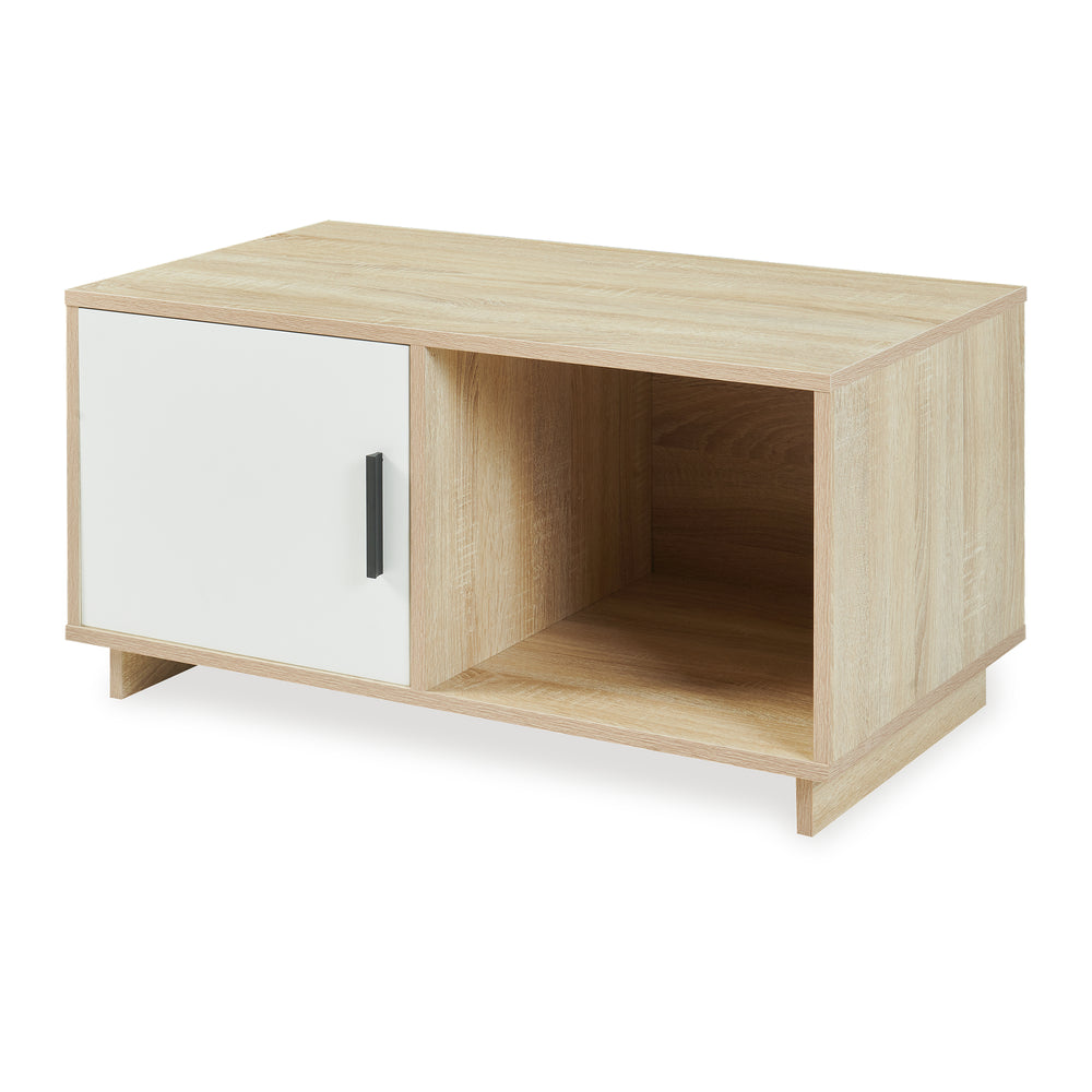 Table basse Kenta 80 x 45 x 40 cm effet chêne sonoma blanc [en.casa]