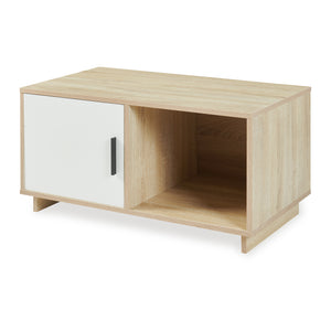 Table basse Kenta 80x45x40 cm aspect chêne Sonoma/blanc [en.casa]