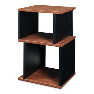 Table d'appoint 'Trond' avec 2 compartiments ouverts 50 x 33 x 29 cm Noir/effet noyer