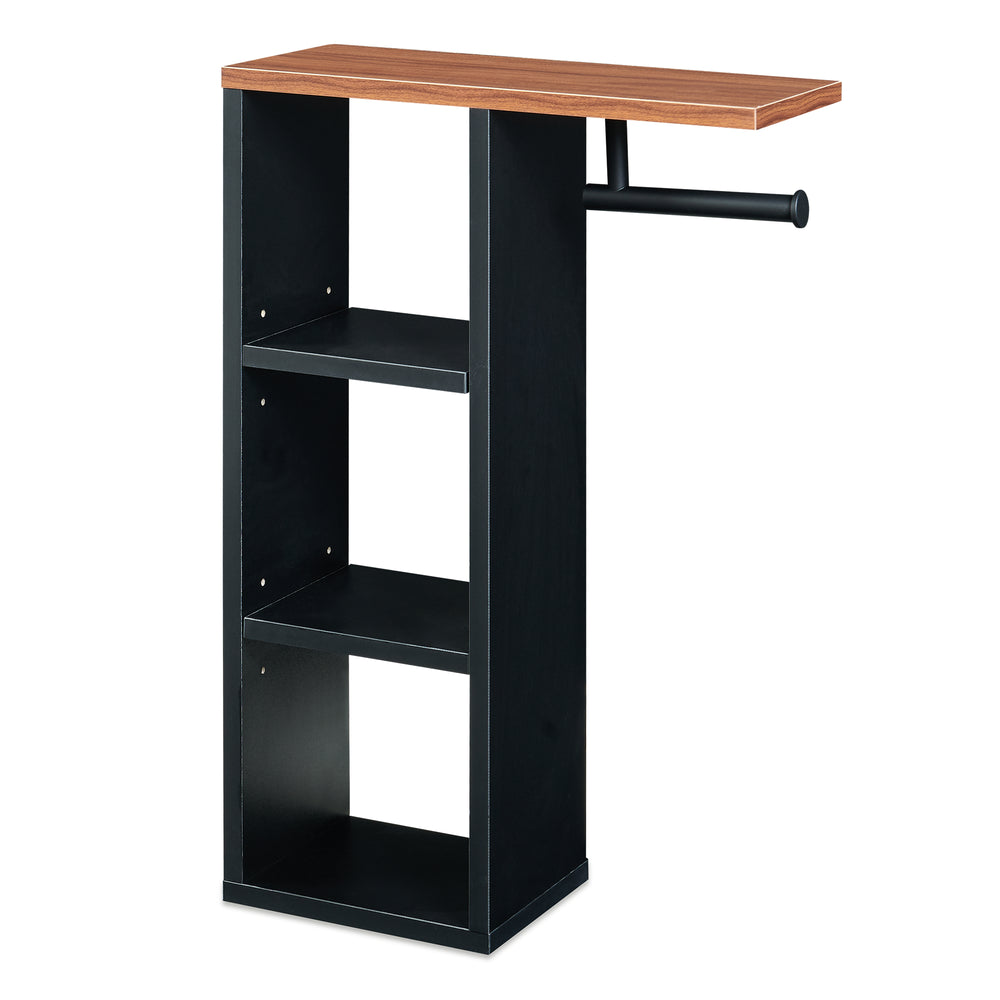 Porte-papier toilette Trond avec 3 compartiments 60 x 40 x 16 cm noir effet noyer [en.casa]