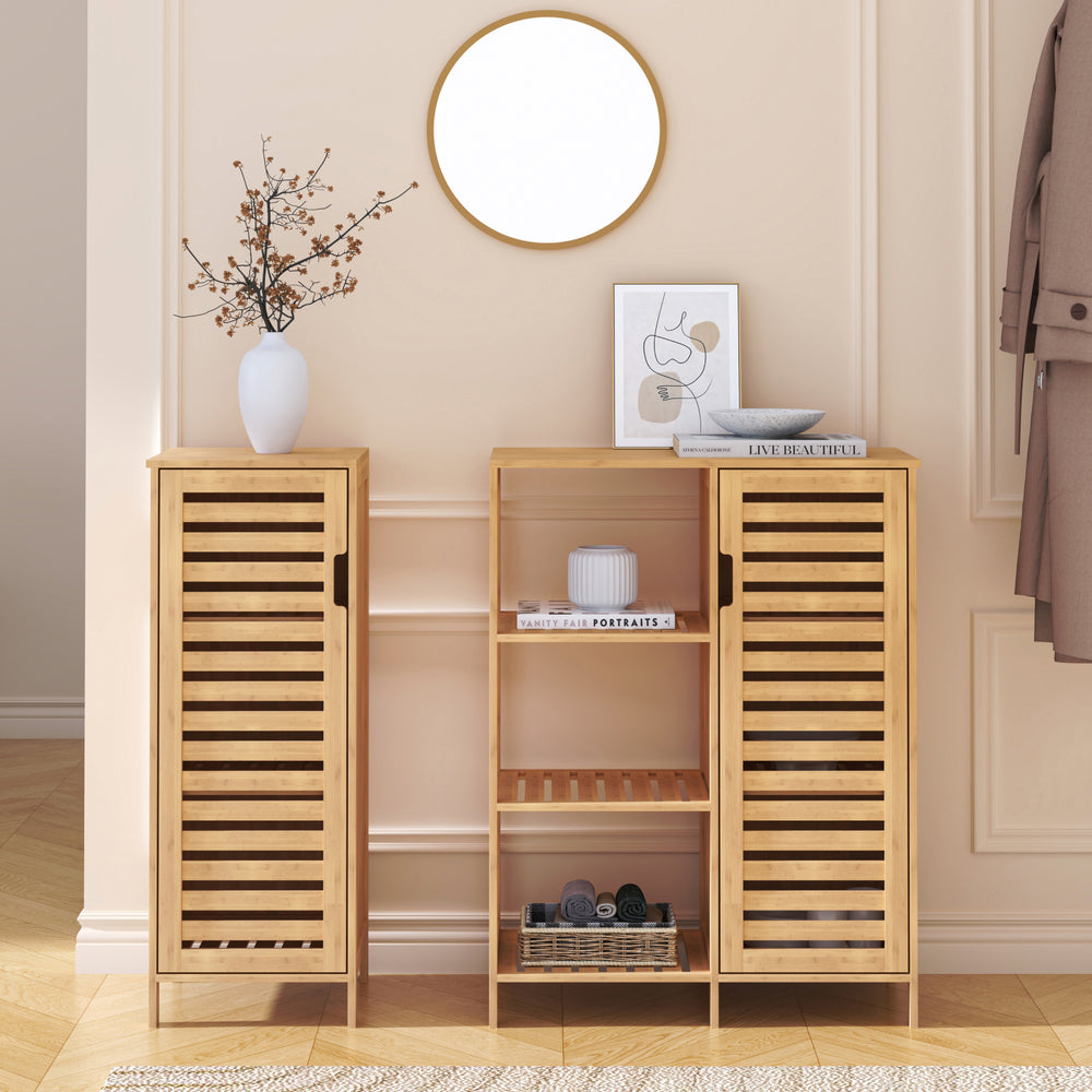 Meuble d’appoint Hakseri 2 éléments 87 x 99 x 33 cm bambou naturel [en.casa]