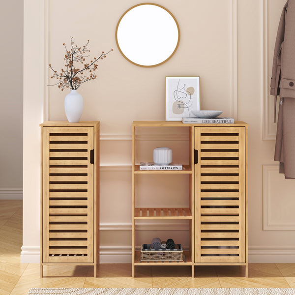 Meuble d’appoint Hakseri 2 éléments 87 x 99 x 33 cm bambou naturel [en.casa]