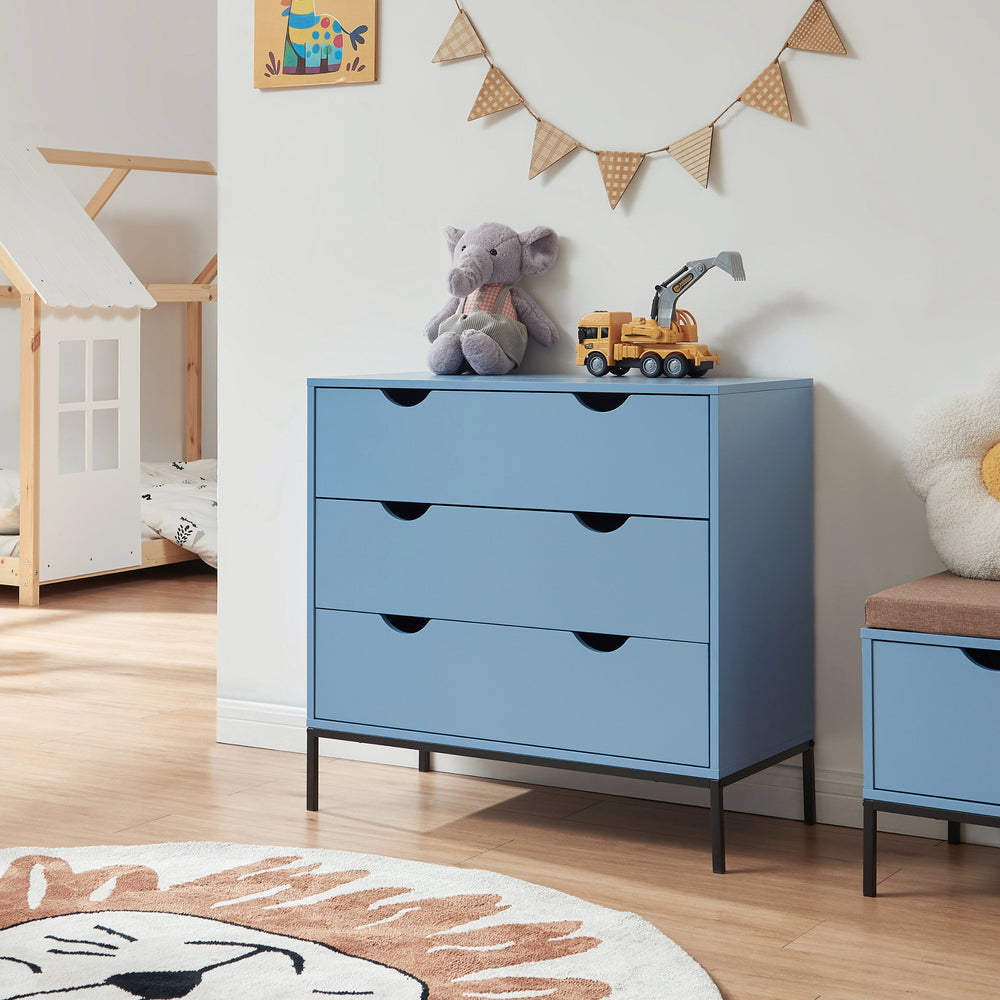 Commode Colwyn 78 x 80 x 40 cm bleu noir [en.casa]