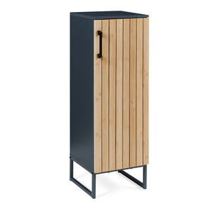 Armoire de salle de bain Svanes 90x30x30 cm Gris foncé/Naturel [en.casa]