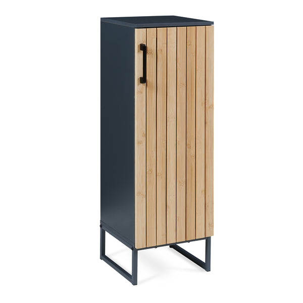 Armoire de salle de bain Svanes 90x30x30 cm Gris foncé/Naturel [en.casa]