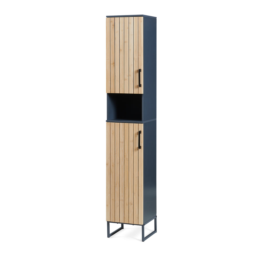 Colonne de salle de bain Svanes 170 x 30 x 30 cm gris foncé naturel [en.casa]