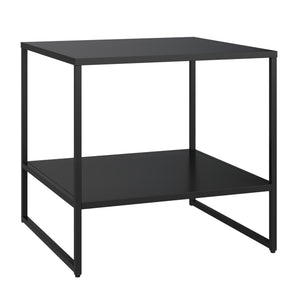 Table d'appoint Salsnes 53x51x51 cm avec étagère Acier Noir [en.casa]