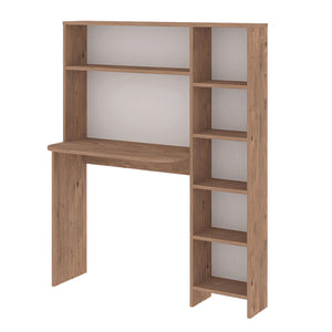 Bureau Onega avec étagère intégrée 143 x 114 x 40 cm effet bois [en.casa]
