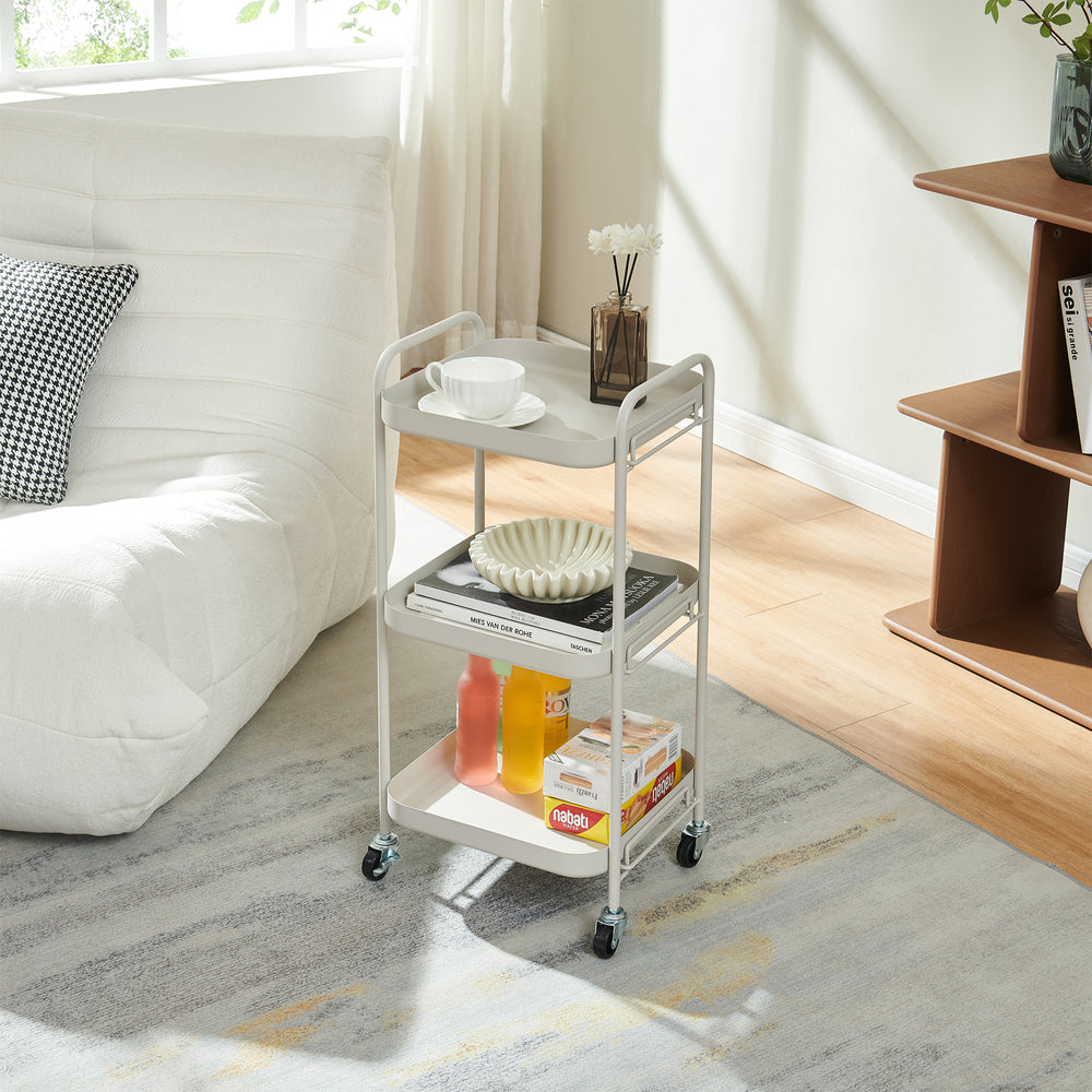 Chariot de service Kelevn 67 x 33 x 31 cm acier gris [en.casa]