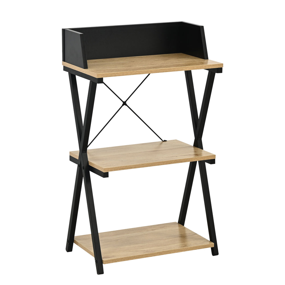 Étagère d'appoint Kappespoo 84 x 50 x 30 cm noir / effet chêne [en.casa]