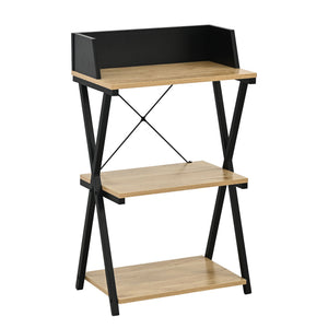 Étagère sur pied Kappespoo 84x50x30 cm Noir/Aspect chêne [en.casa]