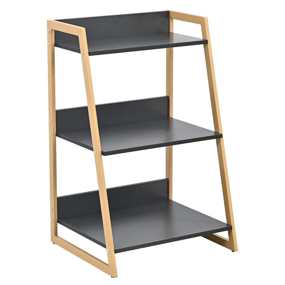 Étagère échelle Kuomi 84 x 53 x 47 cm beige gris foncé [en.casa]