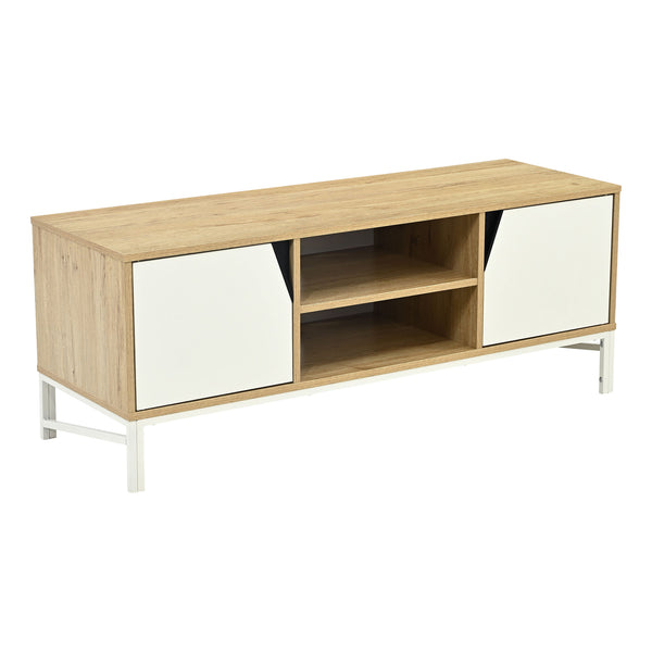 Meuble TV Kerrköndam 120x40x46 cm aspect chêne/blanc [en.casa]